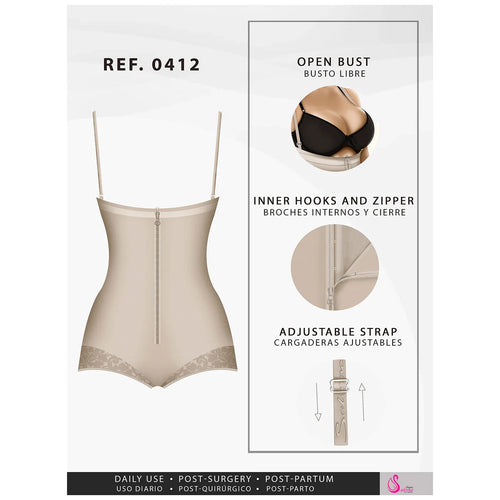 Fajas Salome 0412 | Strapless Butt Lifting Shapewear Girdle for Dresses •  Daily Use Body Shaper