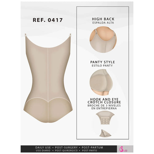 Fajas Salome 0417 | Open Bust Tummy Control Butt Lifter Shapewear for Women •  Hiphugger Daily Use Body Shaper • Powernet