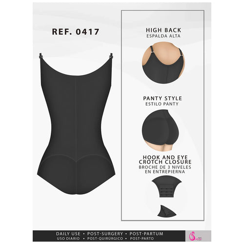 Fajas Salome 0417 | Open Bust Tummy Control Butt Lifter Shapewear for Women •  Hiphugger Daily Use Body Shaper • Powernet