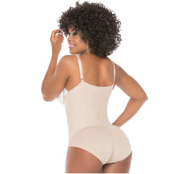 Fajas Salome 0418 | Strapless Butt Lifter Panty Bodysuit •  Open-Bust Tummy Control Shapewear for Women • Powernet