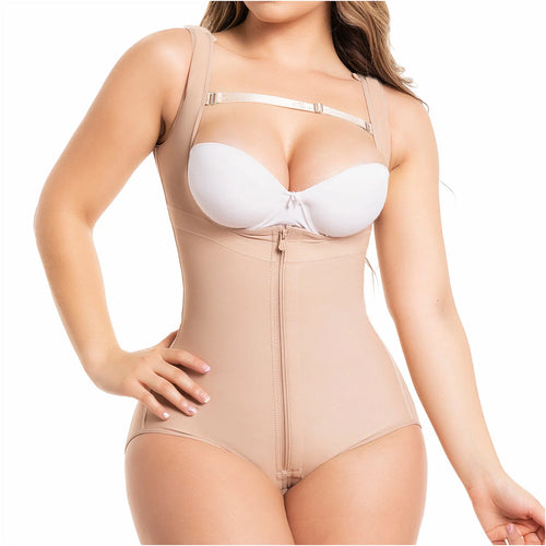 Fajas Salome 0419 | Butt Lifter Hiphugger Mid Thigh Body Shaper •  Open Bust Tummy Control Shapewear for Women • Powernet