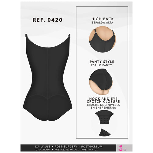 Fajas Salome 0420 | Hiphugger Body Shaper with Bra •  Butt Lifter Tummy Control Shapewear for Women • Powernet