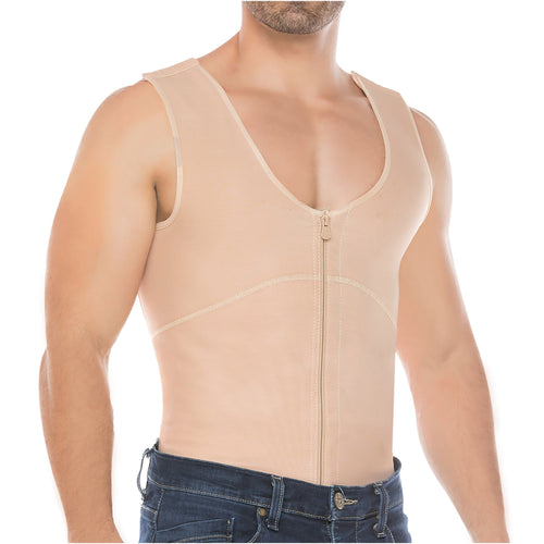 Fajas Salomé 122-C | Chaleco Moldeador para Hombre Compresión Media Postquirúrgica y Control Abdomen