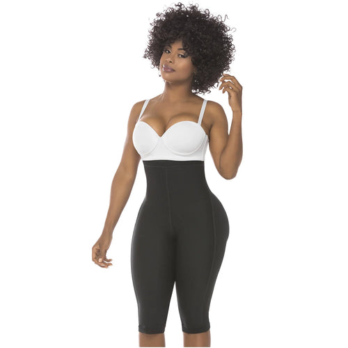 Fajas Salome 0219 | High Waist Compression Shorts for Women •  Butt Lifter Capri Shapewear • Powernet