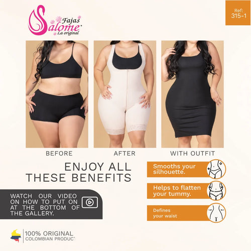 Fajas Salome 0315-1 | Waist Cincher Trainer for Women •  Colombian Body Shaper for Daily Use • Powernet