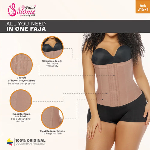 Fajas Salome 315-1-CCB | Waist Trainer Fajas Colombianas with Hooks • Powernet