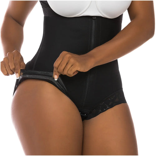 Fajas Salome 0413 | Butt Lifter Tummy Control Shapewear for Women •  Open Bust Hiphugger Bodysuit • Powernet