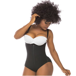 Fajas Salome 0418 | Strapless Butt Lifter Panty Bodysuit •  Open-Bust Tummy Control Shapewear for Women • Powernet