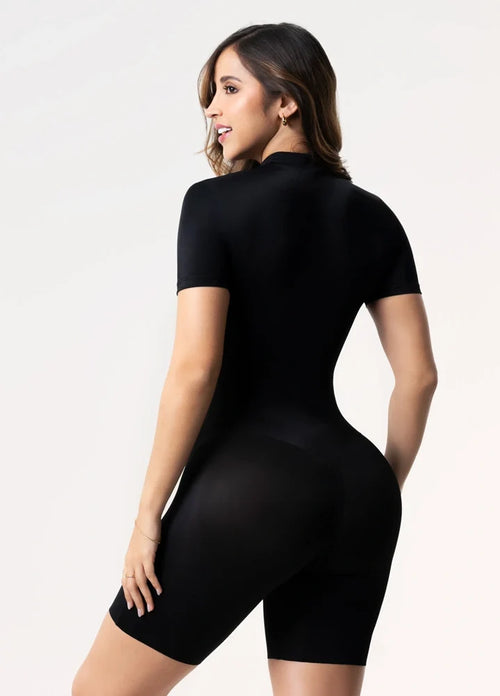 Body deportivo Salomé 5502 negro, vista posterior lateral