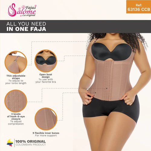 Fajas Salome 63136-CCB | Faja Colombiana Waist Cincher Tummy Control for Women • Powernet