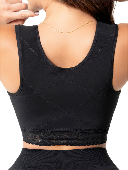 Fajas Salomé 02L4 | Brasier Postquirúrgico Stage 1 | Compresión Suave Ajustable para Aumento, Reducción o Mastopexia