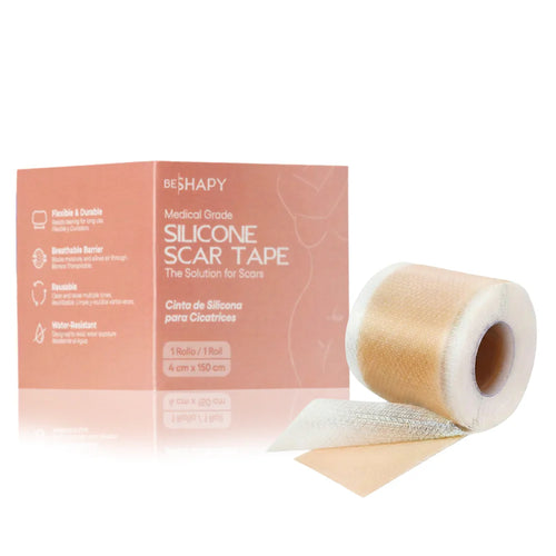 Be Shapy | Cinta de Silicona Médica para Cicatrices 1.6” x 59” | Tratamiento Postquirúrgico para Marcas, Keloides & Estrías