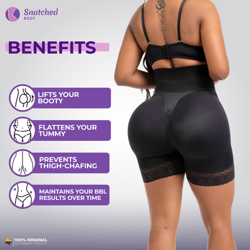 Snatched Body 002419 | Short Faja Postquirúrgico Stage 3–4. Control de Abdomen. Ganchos 3 Niveles & Cierre Perineal. Compresión Media • Recuperación Avanzada