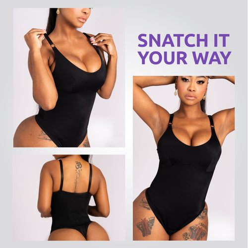 Snatched Body DQ01L4 | Body Moldeador Microfibra. Corte Tanga Invisible. Control Suave de Abdomen. Cargaderas Removibles • Uso Diario & Outerwear