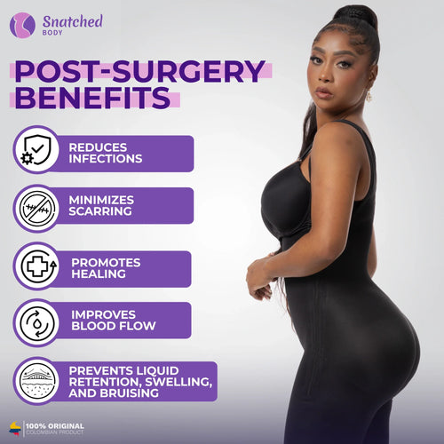 Snatched Body DQ02L4 | Faja Postquirúrgica BBL Etapa 1. Reloj de Arena. Compresión Media. Cremalleras Laterales • Recuperación Avanzada