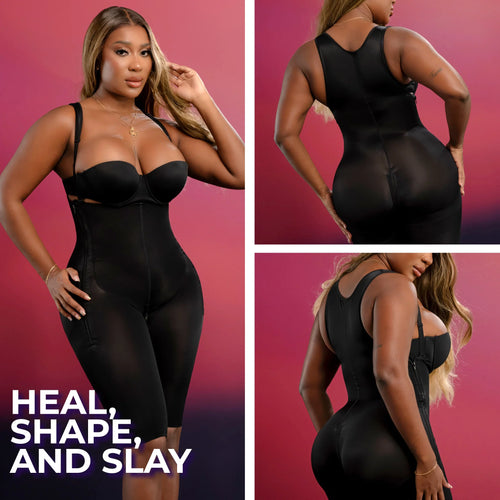 Snatched Body DQ02L4 | Faja Postquirúrgica BBL Etapa 1. Reloj de Arena. Compresión Media. Cremalleras Laterales • Recuperación Avanzada