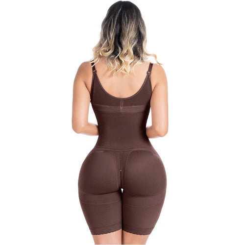 SONRYSE 048BF | Fajas Colombianas Post Surgery Open Bust Shapewear Compression Garment • Postpartum Mid Thigh Girdle • Powernet