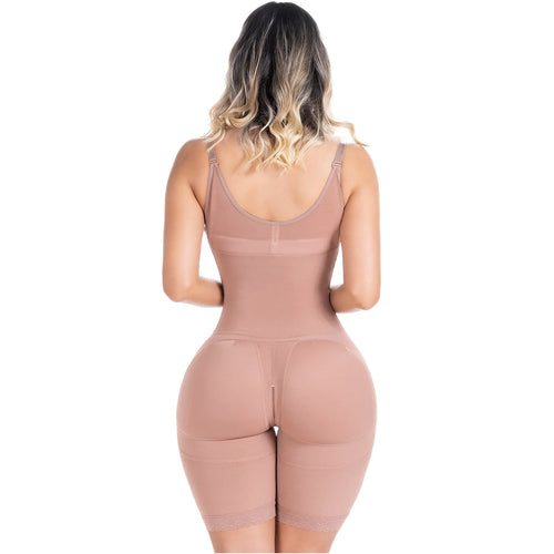 SONRYSE 048BF | Fajas Colombianas Post Surgery Open Bust Shapewear Compression Garment • Postpartum Mid Thigh Girdle • Powernet