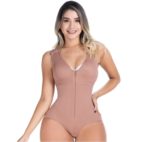 SONRYSE 055ZF | Panty Bodysuit Shapewear with Built-in Bra • Postpartum and Daily Use • Powernet