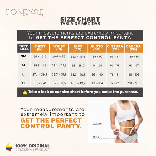 SONRYSE 071BF | Fajas Colombianas Butt Lifting with Tummy Control Shapewear Shorts • Daily Use • Powernet