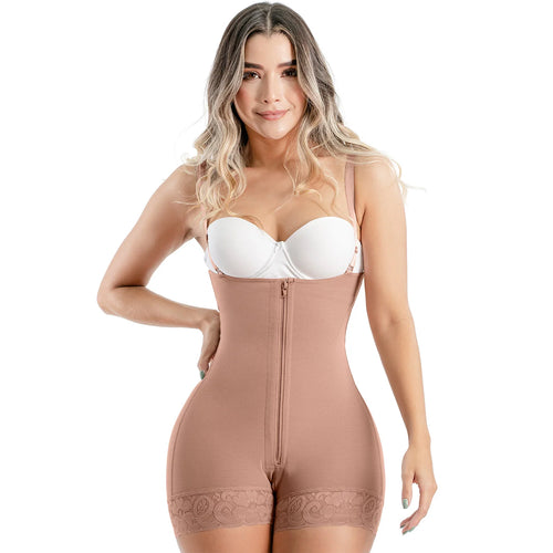 SONRYSE 095ZF | Colombian Butt Lifter Strapless Shapewear Bodysuit • Postpartum and Daily Use • Powernet