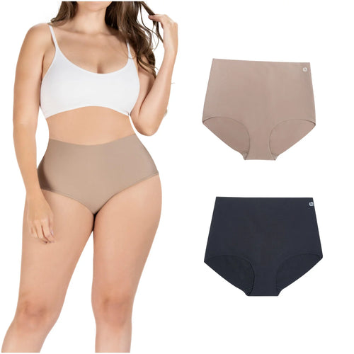 SONRYSE SP620NC | 2-Pack Seamless Tummy Control Shapewear Mid Rise Shaping Panties