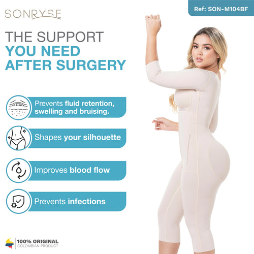 SONRYSE M104BF | Post Surgery Stage 1 BBL Compression Garment Fajas Colombiana Post op with Bra