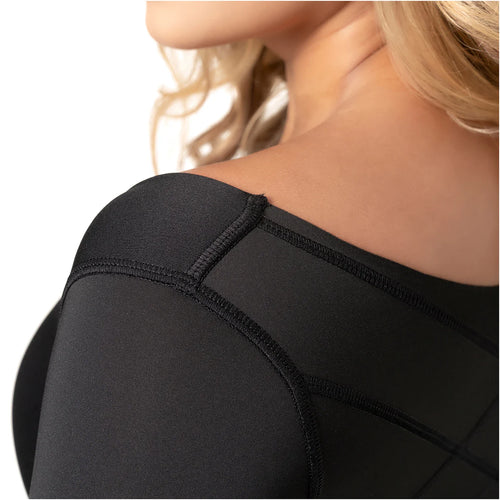 Sonryse M62BF | Brasier Postquirúrgico con Mangas. Corrector de Postura. Cierre Frontal. Compresión Suave • Recuperación de Aumento de Senos