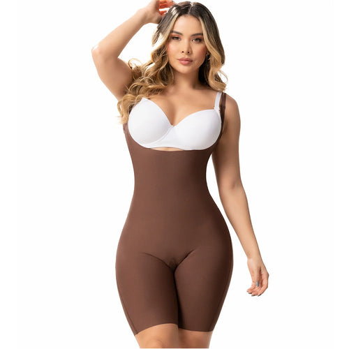 SONRYSE SP46NC | Tummy Control Buttock Lift Shapewear Bodysuit Open Bust & Mid-thigh