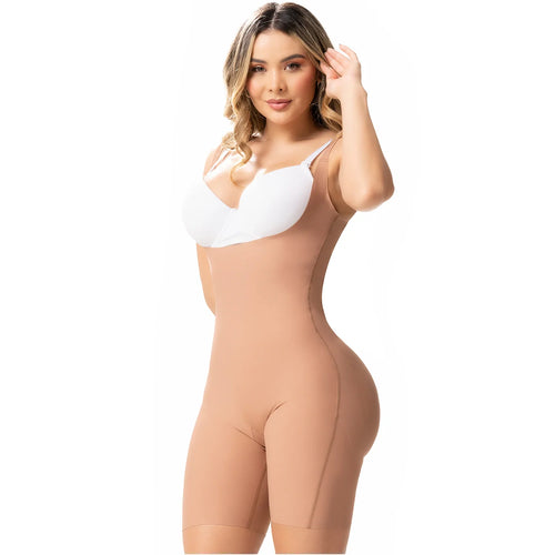 SONRYSE SP46NC | Tummy Control Buttock Lift Shapewear Bodysuit Open Bust & Mid-thigh