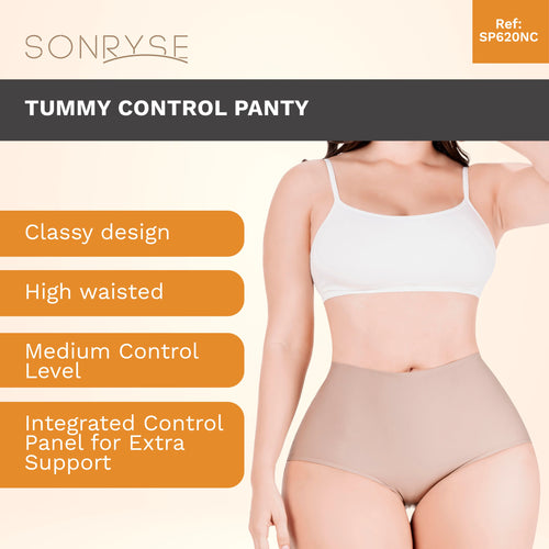 SONRYSE SP620NC | 2-Pack Seamless Tummy Control Shapewear Mid Rise Shaping Panties