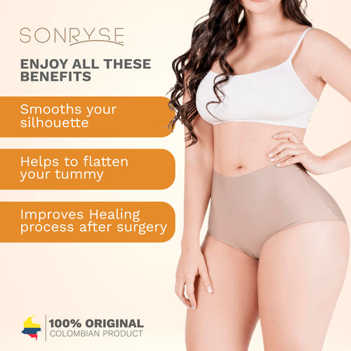 SONRYSE SP620NC | 2-Pack Seamless Tummy Control Shapewear Mid Rise Shaping Panties