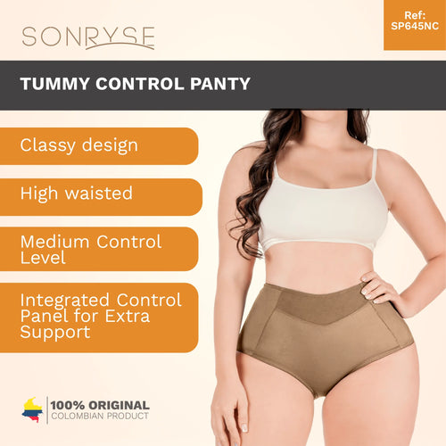 SONRYSE SP645NC | 2-Pack Fajas Colombianas Tummy Control High Waist Seamless Shapewear Panties