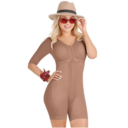 SONRYSE TR103 | Colombian Shapewear  Bodysuit with Bra • Post Surgery Body Shapers with Sleeves • Stage 1 Faja  • Triconet