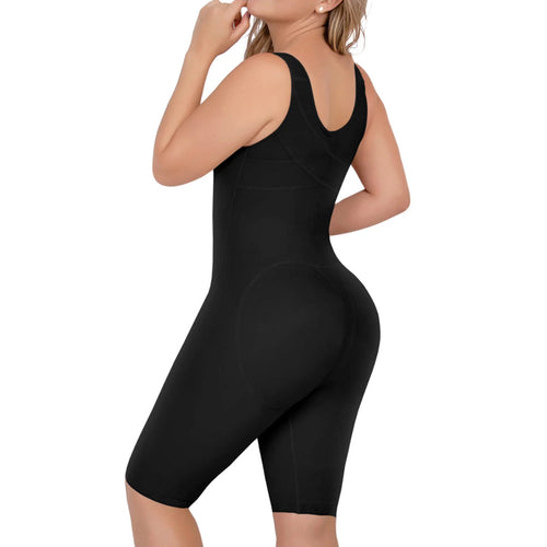 UpLady 6172 | Open Bust Tummy Control Butt Lifter Knee Length Bodysuit • Powernet