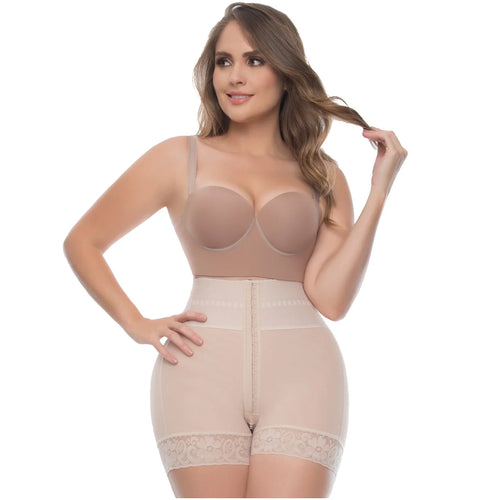 UpLady 6198 | Butt Lifter Tummy Control High Waisted Mid Thigh Shaper Shorts • Powernet