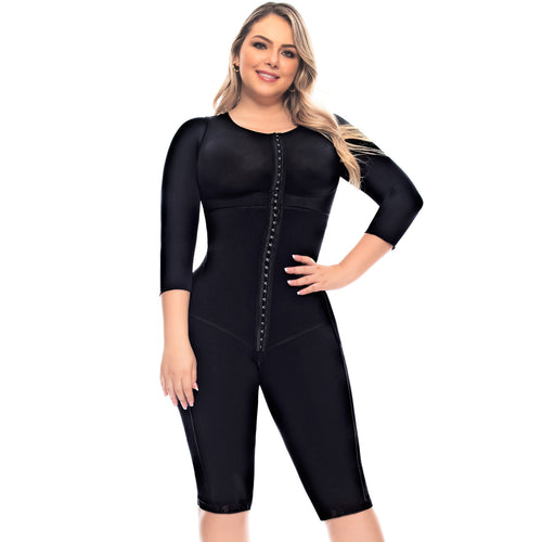 UpLady 6237 | Full Body Knee Length Post Surgery Fajas Colombianas with Sleeves