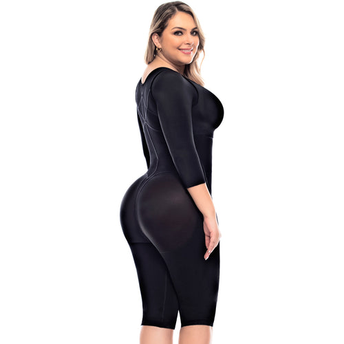 UpLady 6237 | Full Body Knee Length Post Surgery Fajas Colombianas with Sleeves