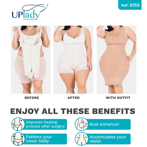 UpLady 6155 | Butt Lifting Strapless Shapewear Bodysuit • Powernet