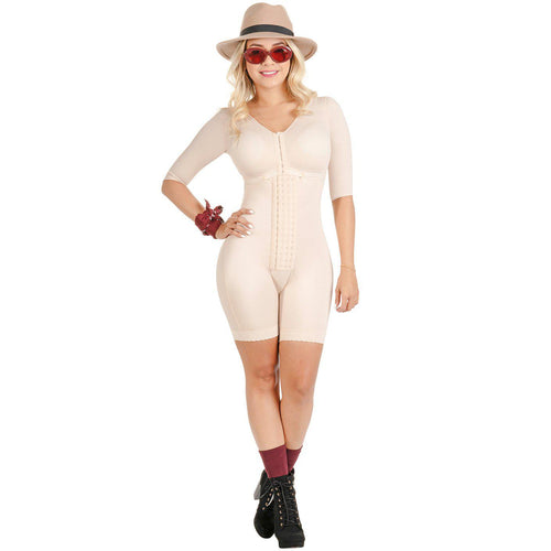 Fajas Colombianas Sonryse TR103BF Post-Surgery Built-in Bra & Sleeves-4