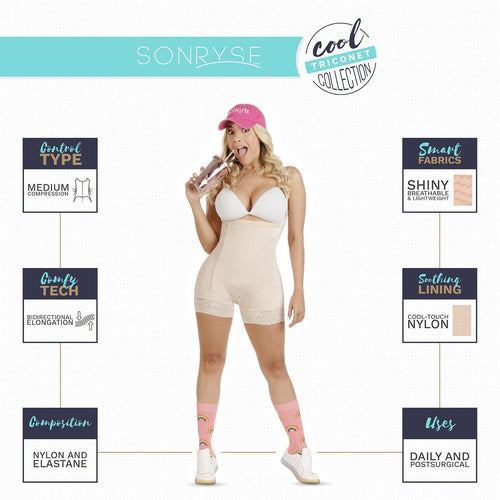 Fajas Colombianas Sonryse TR103BF Post-Surgery Built-in Bra & Sleeves-9