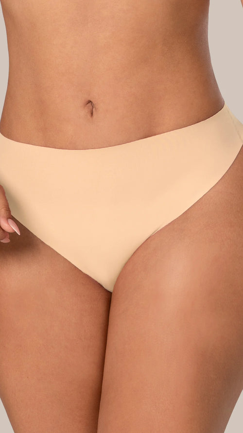 Fajas MYD PACK6332 | Pack x3 Pantys Seamless Corte Láser. Segunda Piel. Invisibles Bajo la Ropa • Cacao, Arena & Coral