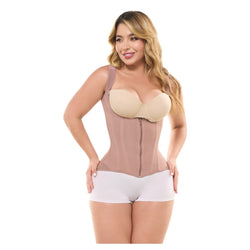 Salome 7013-CCB | Chaleco Reductor Colombiano. Powernet Alta Compresión. Cintura Reloj de Arena. Control de Abdomen & Espalda • Uso Diario